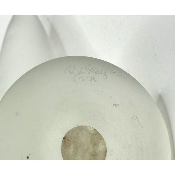 Vintage 1990's Frosted Art Glass Dolphin On Base Signed by Artist - Picture 9 of 9